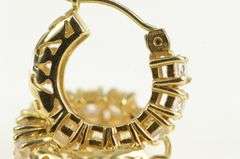 14K Yellow Gold Ornate CZ Swirl Filigree Hoop 14mm Earrings