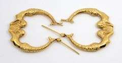Fun 14k Kissing Mermaid Hoop Earrings