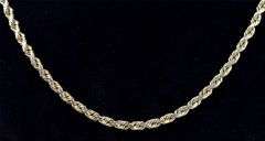 Charming Rope Chain Necklace in 14K Yellow Gold