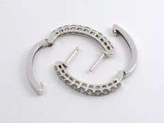 Sparkling 14K WG Hoops with Diamonds