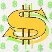 Dollar Sign (White) by Steve Kaufman