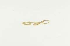 14K Yellow Gold Cursive C Letter Monogram Initial Name Charm/Pendant