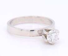 Divine Round Brilliant Cut Diamond Solitare Ring in White Gold