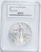 MS70 2000 American Silver Eagle - .999 Fine Silver - Graded PCC