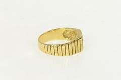 14K Yellow Gold Sapphire Diamond Squared Men's Retro Ring