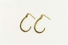14K Yellow Gold 0.21 Ctw Diamond Curved Bar Semi Hoop Earrings