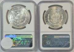 Choice BU 1879-S & 1881-S Morgan Silver Dollars. NGC MS63