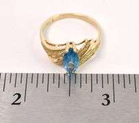 Dazzling Blue Topaz Gem Ring in 14K Yellow Gold
