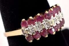 Sparkling Ruby and Diamond Ring in Yellow Gold
