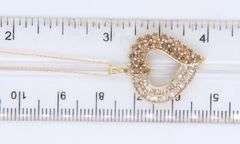 Fabulous Yellow Gold Chocolate and White Diamond Heart Shaped Pendant on Chain