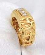 Man's 3 Diamond Nugget Ring