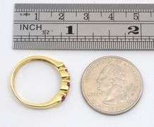 Band with 3 Bright Red Rubies