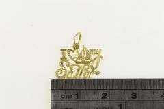 14K Yellow Gold I Love My Sailor Navy Family Nautical Charm/Pendant