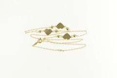 14K Yellow Gold Heart Charm Love Symbol Cable Chain Necklace