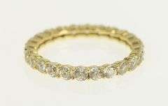 14K Yellow Gold Cubic Zirconia Eternity Wedding Stackable Band Ring