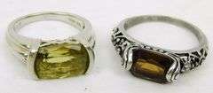 2 Sterling Silver Gemstone Rings