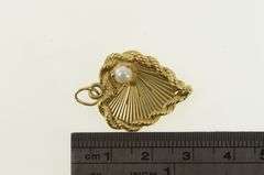 14K Yellow Gold Pearl Rope Trim Vintage Statement Heart Pendant