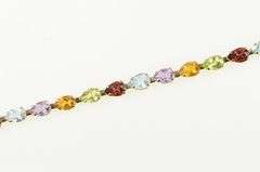 14K Yellow Gold Amethyst Topaz Citrine Garnet Peridot Bracelet