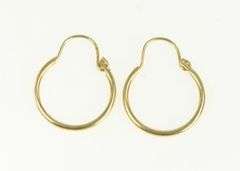 14K Yellow Gold 15.6mm Round Classic Simple Hoop Earrings