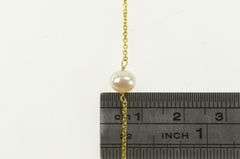 14K Yellow Gold 5.5mm Cultured Freshwater Pearl Chain Necklace