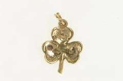 10K Yellow Gold Clover Shamrock Lucky Good Luck Charm/Pendant