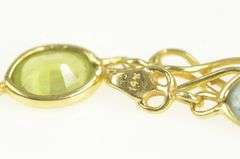 14K Yellow Gold Amethyst Citrine Topaz Peridot Chain Bracelet