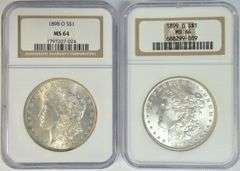 Creamy-white near Gem BU 1898-O & 1899-O Morgans. NGC MS64
