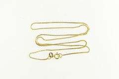 14K Yellow Gold 0.8mm Box Link Classic Square Chain Necklace