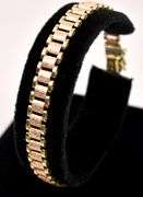 Unique Fancy Link Bracelet in 14K Two Tone Gold