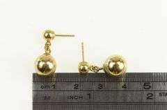 14K Yellow Gold 9.7mm Ball Dangle Classic Vintage Earrings