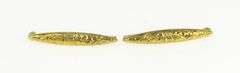 14K Yellow Gold Victorian Engraved Swirl Scroll Dress Pin Set Brooch