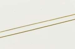 14K Yellow Gold 0.6mm Classic Square Chain Box Link Necklace