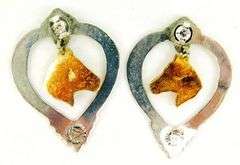 Vintage Silver Heart & Horse Earrings