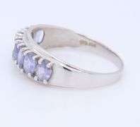 10KT White Gold Light Amethyst Ring Band