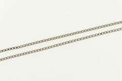 10K White Gold 1.25mm Square Chain Classic Simple Box Link Necklace