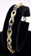 Exquisite Tanzanite and Diamond Bracelet in 14K Yellow Gold