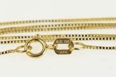 14K Yellow Gold 0.6mm Square Link Classic Box Chain Necklace