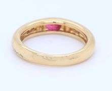 Fantastic Yellow Gold East West Ruby and Diamond Ring