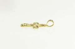 10K Yellow Gold Cross Floral Scroll Vine Design Faith Symbol Pendant