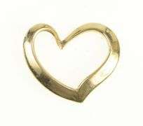 14K Yellow Gold Curvy Heart Vintage Classic Love Symbol Pendant