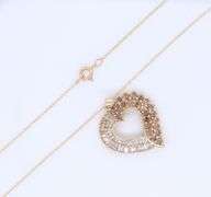 Fabulous Yellow Gold Chocolate and White Diamond Heart Shaped Pendant on Chain