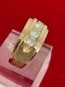 CERTIFIED MEN'S 14K GOLD AND DIAMOND RING