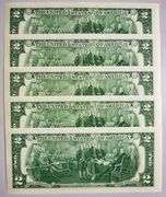 (5) 2013 $2 Star Replacement Notes San Francisco-Consecutive!