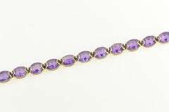 14K Yellow Gold Amethyst Vintage Ornate Statement Bracelet