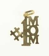 14K Yellow Gold #1 Number One Mom Mother's Day Vintage Charm/Pendant