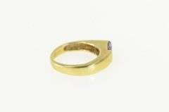 14K Yellow Gold Emerald Cut Amethyst Squared Stackable Band Ring