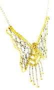 10K Gold & Sterling Mesh Beadwork Butterfly Necklace