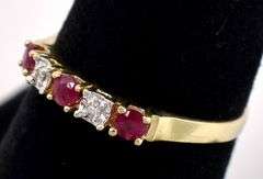 Exciting Ruby and Diamond Ring in Yellow Gold