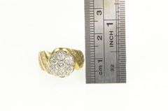 14K Yellow Gold 1.40 Ctw Diamond Cluster Engagement Ring