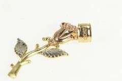 10K Yellow Gold Tri Tone Rose Flower Ornate Romantic Love Pendant